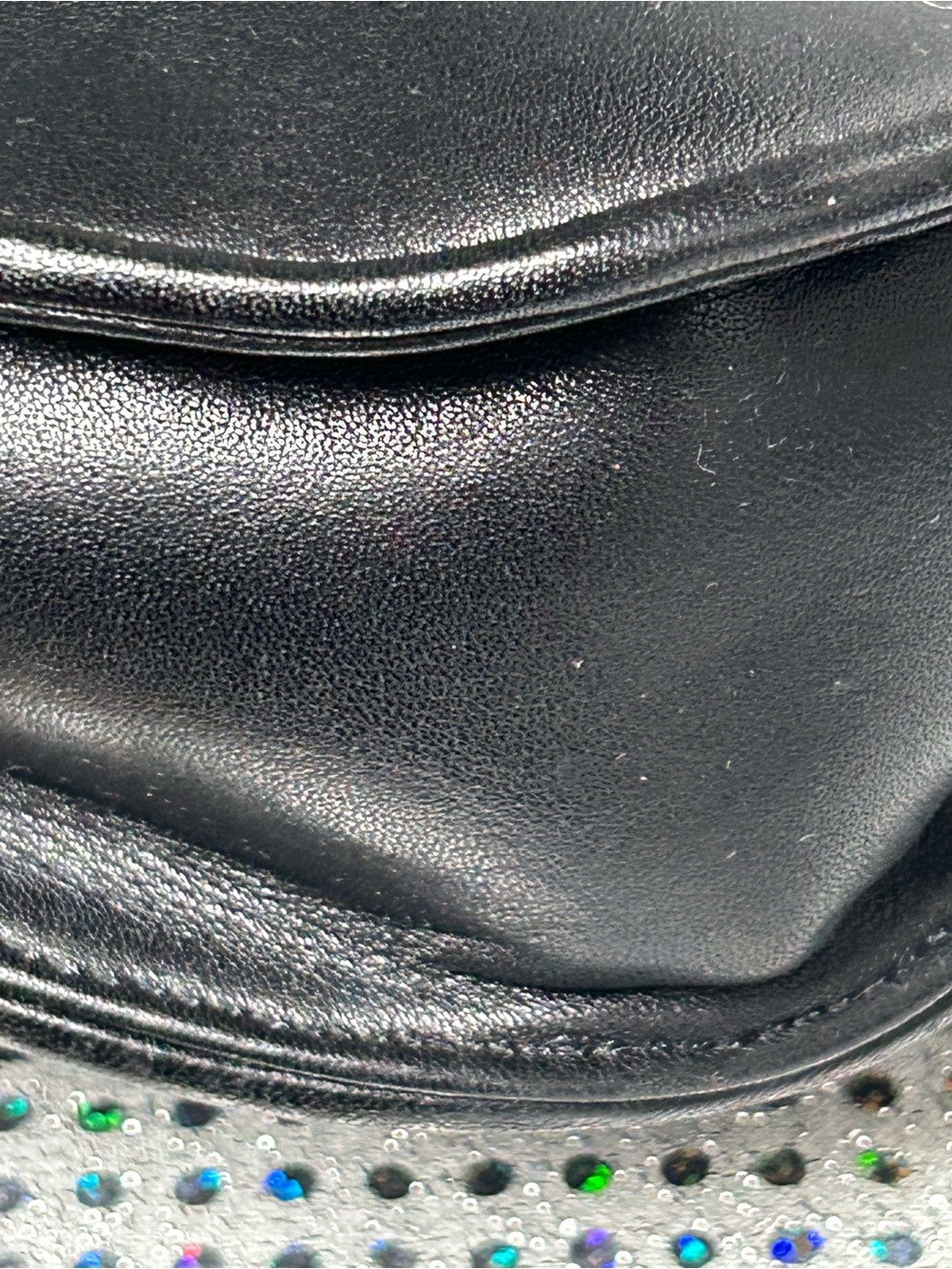 Brighton Dark Brown Faux-Croc Saddle Bag w/Black Trim Approx. 8 x 6 x 3 - Picture 7 of 16